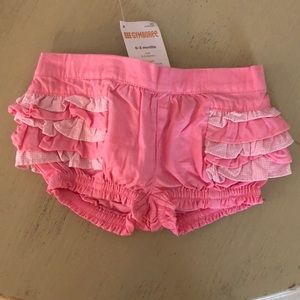 Gymboree 0-3 girls pink ruffle bottom shorts
